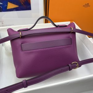 Hermes 24/24 Mini Evercolor Swift Purple For Women, Women’s Handbags, Shoulder Bag 8.2in/21cm