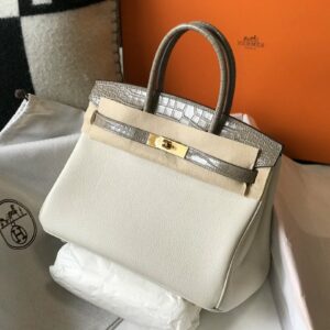 Hermes Birkin White For Women Gold Toned Hardware 11.8in/30cm