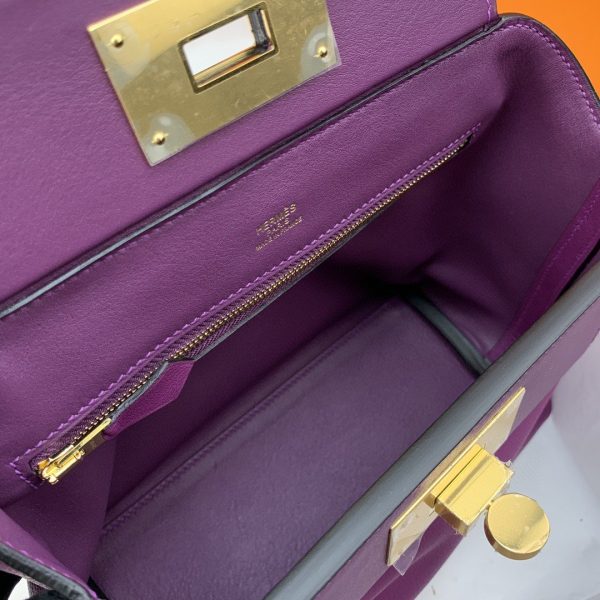 Hermes 24/24 Mini Evercolor Swift Purple For Women, Women’s Handbags, Shoulder Bag 8.2in/21cm