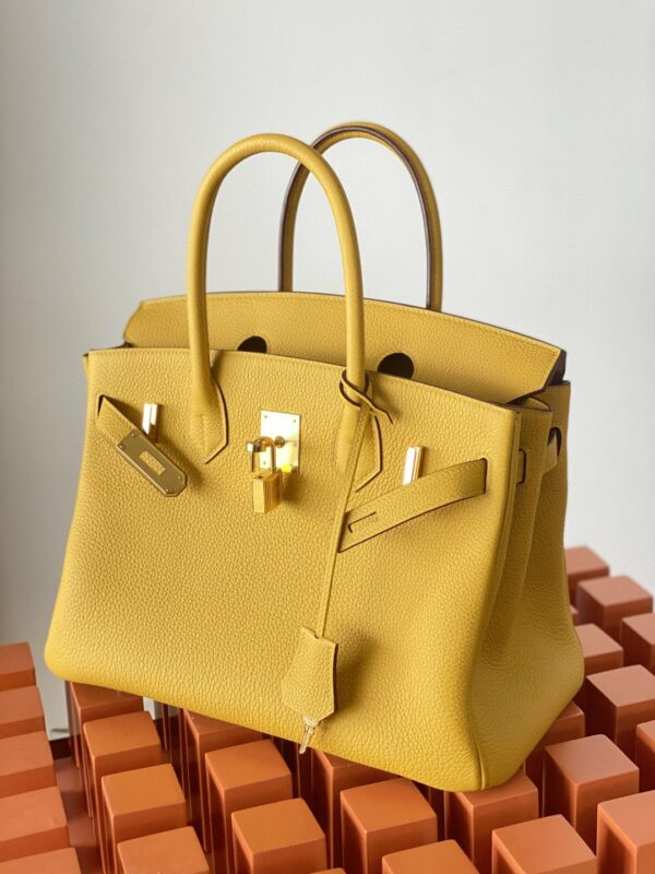 Hermes Birkin Nata Swift Yellow For Women Gold Toned Hardware 11.8in/30cm