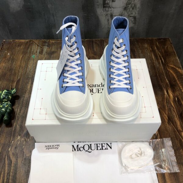 Alexander McQueen Tread Slick Boot Cotton Blue For Men