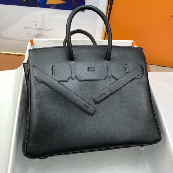 Hermes Etoupe Shadow Birkin Black For Women 10in/25cm