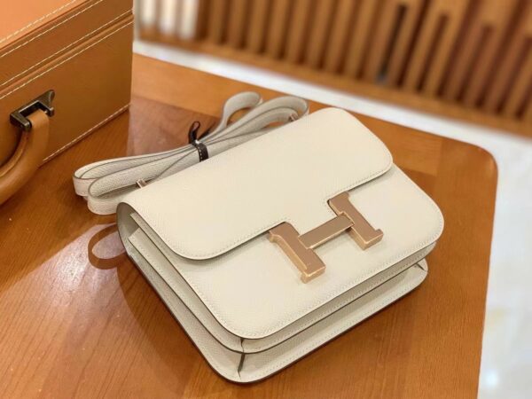 Hermes Constance 23 Epsom White For Women, Women’s Handbags, Shoulder Bags 9in/23cm