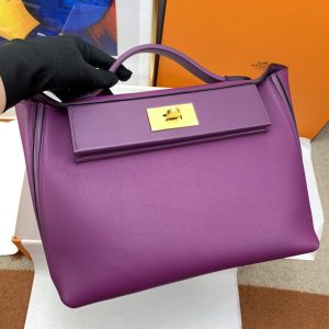 Hermes 24/24 Clemence Swift Purple For Women, Women’s Handbags, Shoulder Bags 11.4in/29cm
