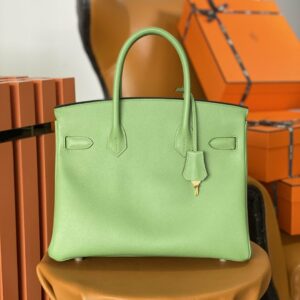 Hermes Birkin Nata Swift Green For Women Gold Toned Hardware 11.8in/30cm