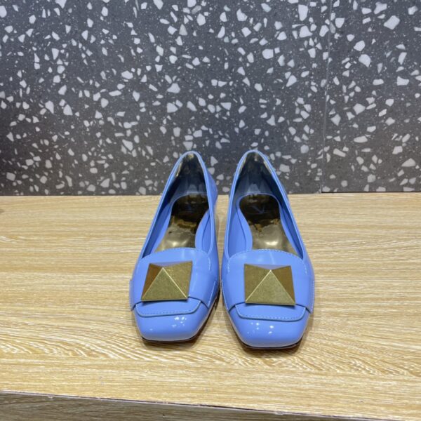 Valentino Garavani One Stud Patent Ballet Flats BLue For Women