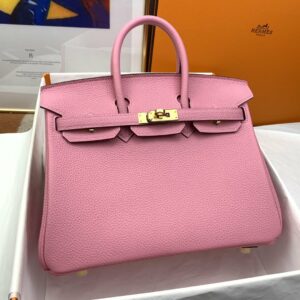 Hermes Birkin Nata Swift Pink For Women Gold Toned Hardware 10in/25cm