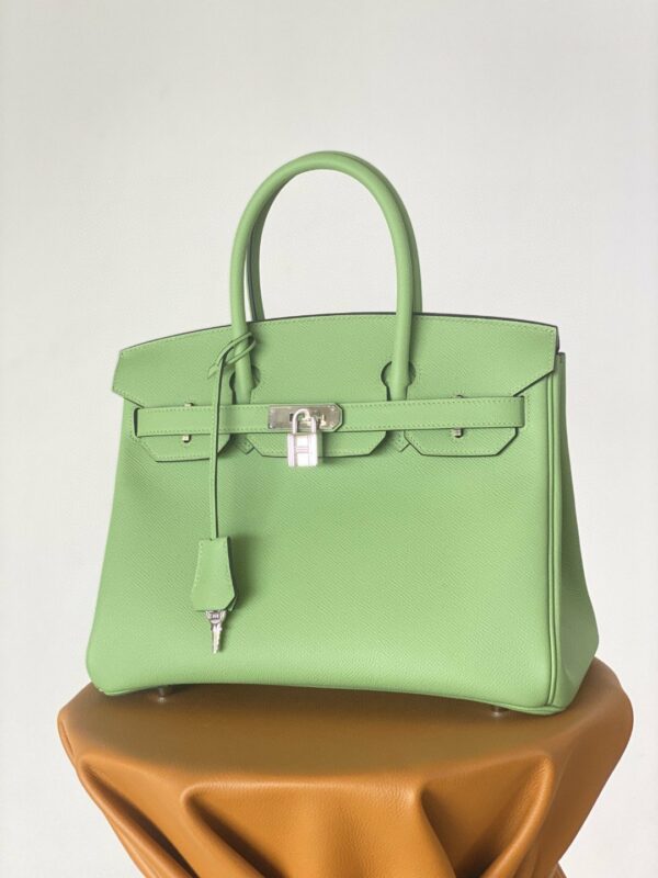 Hermes Birkin Nata Swift Green For Women Silver Toned Hardware 10in/25cm