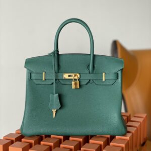 Hermes Birkin Nata Swift Dark Green For Women Gold Toned Hardware 11.8in/30cm