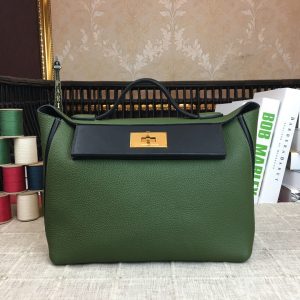 Hermes 24/24 Clemence Swift Green Gold Toned Hardware For Women, Women’s Handbags, Shoulder Bags 11.4in/29cm
