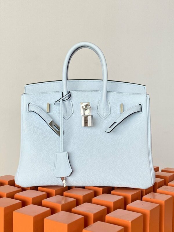 Hermes Birkin Nata Swift Light Blue For Women Silver Toned Hardware 10in/25cm