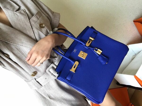 Hermes Birkin Electric Blue 7T For Women Gold Toned Hardware 11.8in/30cm