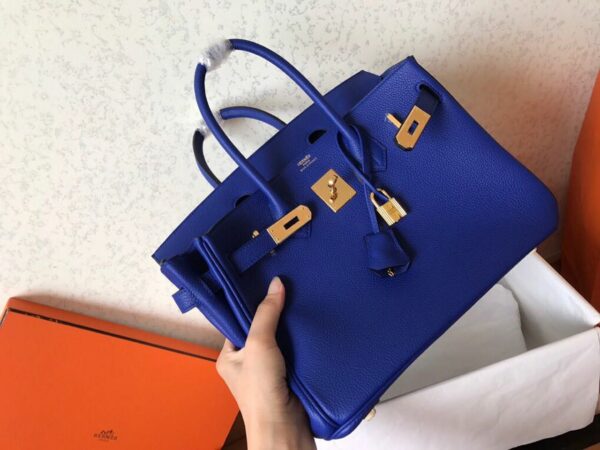 Hermes Birkin Electric Blue 7T For Women Gold Toned Hardware 11.8in/30cm