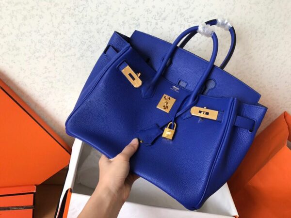 Hermes Birkin Electric Blue 7T For Women Gold Toned Hardware 11.8in/30cm