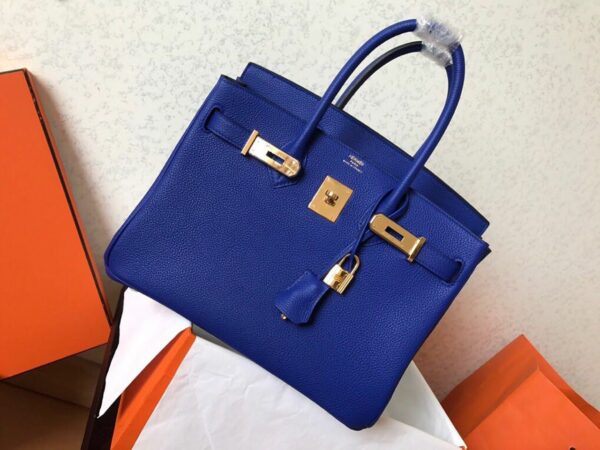 Hermes Birkin Electric Blue 7T For Women Gold Toned Hardware 11.8in/30cm