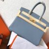 Hermes Birkin Electric Blue Lin J7 For Women Gold Toned Hardware 11.8in/30cm