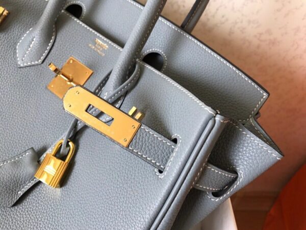 Hermes Birkin Electric Blue Lin J7 For Women Gold Toned Hardware 11.8in/30cm