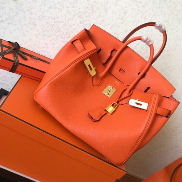 Hermes Birkin Electric Orange Poppy 8V For Women Gold Toned Hardware 11.8in/30cm