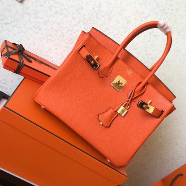 Hermes Birkin Electric Orange Poppy 8V For Women Gold Toned Hardware 11.8in/30cm