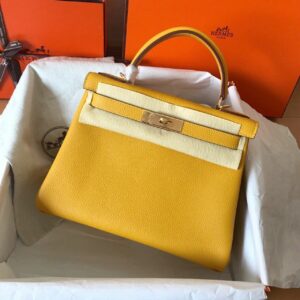 Hermes Birkin Electric Ambre 9D For Women Gold Toned Hardware 11.8in/30cm