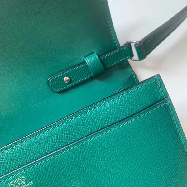 Hermes Constance Epsom Long To Go Wallet Green For Women, Women’s Wallet 8.1in/21cm