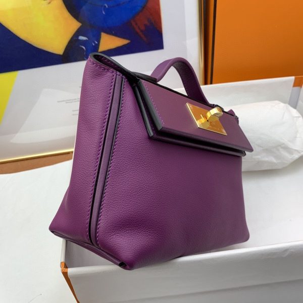 Hermes 24/24 Mini Evercolor Swift Purple For Women, Women’s Handbags, Shoulder Bag 8.2in/21cm