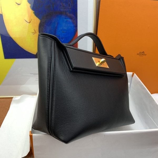 Hermes 24/24 Clemence Swift Black For Women, Women’s Handbags, Shoulder Bags 11.4in/29cm