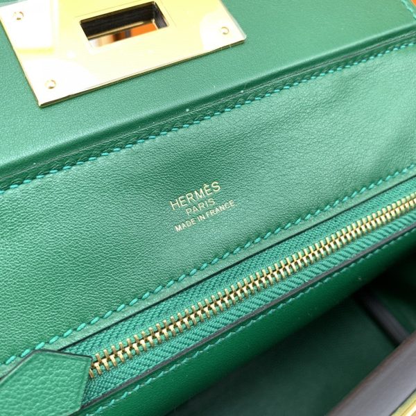 Hermes 24/24 Mini Evercolor Swift Green For Women, Women’s Handbags, Shoulder Bag 8.2in/21cm