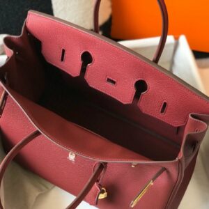 Hermes Birkin Garnet Red Clemence With Gold Hardware Bag For Women, Women’s Handbags, Shoulder Bags 30cm/12in