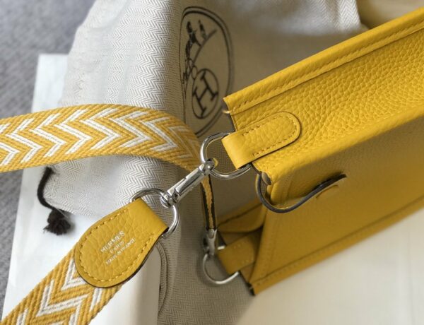 Hermes Evelyne 16 Amazone Bag Yellow With Silver-Toned Hardware For Women, Women’s Shoulder And Crossbody Bags 6.3in/16cm