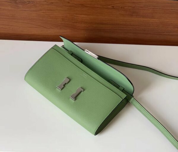 Hermes Constance Epsom Long To Go Wallet Light Green For Women, Women’s Wallet 8.1in/21cm