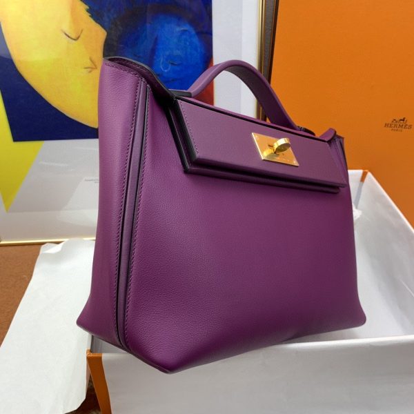 Hermes 24/24 Clemence Swift Purple For Women, Women’s Handbags, Shoulder Bags 11.4in/29cm