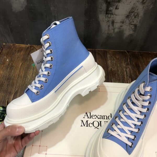 Alexander McQueen Tread Slick Boot Cotton Blue For Men