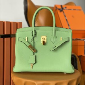 Hermes Birkin Nata Swift Green For Women Gold Toned Hardware 10in/25cm