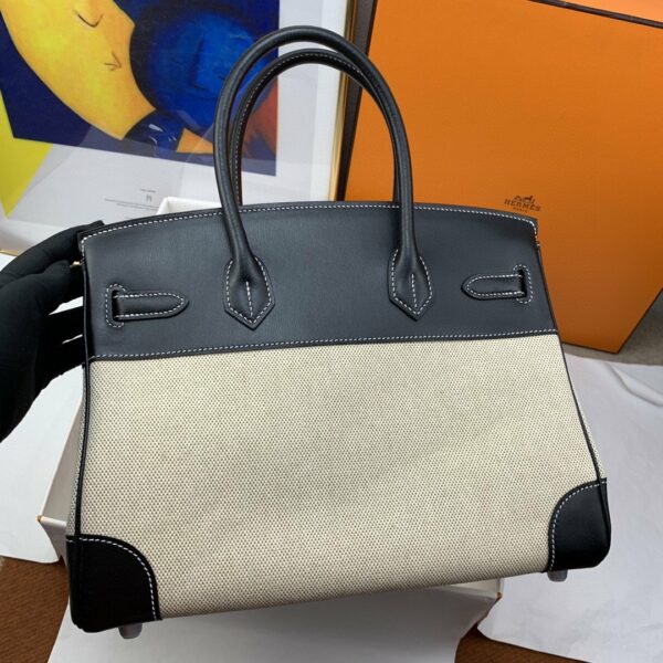 Hermes Birkin Nata Swift BiColor For Women Silver Toned Hardware 11.8in/30cm