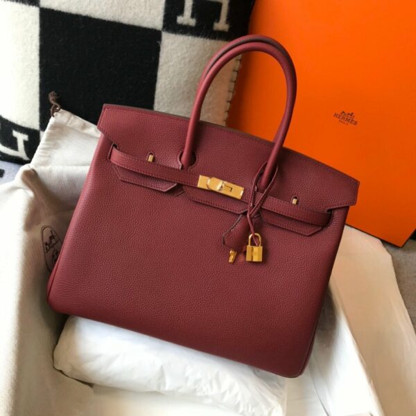 Hermes Birkin Garnet Red Clemence With Gold Hardware Bag For Women, Women’s Handbags, Shoulder Bags 30cm/12in