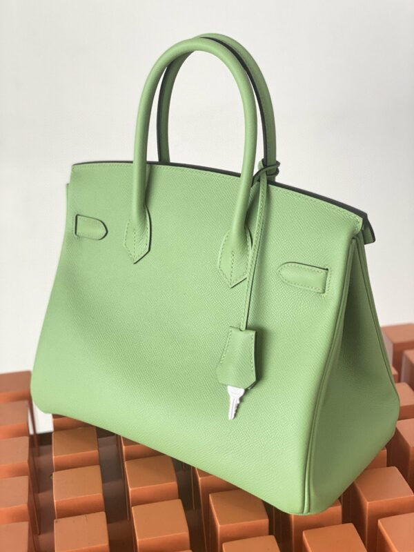 Hermes Birkin Nata Swift Green For Women Silver Toned Hardware 10in/25cm