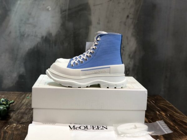 Alexander McQueen Tread Slick Boot Cotton Blue For Men