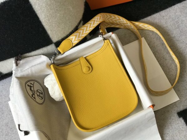 Hermes Evelyne 16 Amazone Bag Yellow With Silver-Toned Hardware For Women, Women’s Shoulder And Crossbody Bags 6.3in/16cm