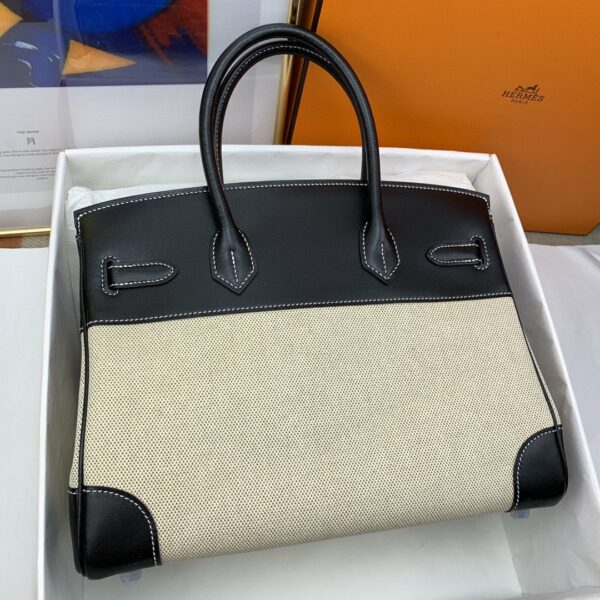 Hermes Birkin Nata Swift BiColor For Women Silver Toned Hardware 11.8in/30cm