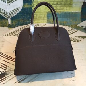 Hermes Bolide Bag Black For Women Silver Toned Hardware 12.6in/32cm