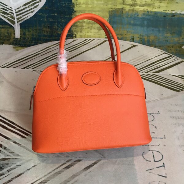 Hermes Bolide Bag Orange For Women Silver Toned Hardware 12.6in/32cm