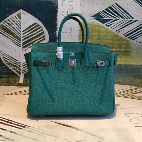 Hermes Birkin Dark Green For Women Silver Toned Hardware 9.8in/25cm