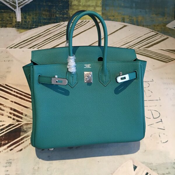 Hermes Birkin Dark Green For Women Silver Toned Hardware 9.8in/25cm