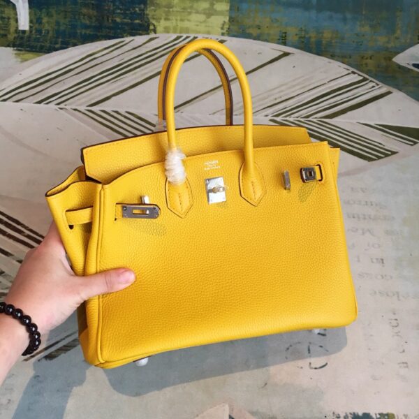 Hermes Birkin Yellow For Women Silver Toned Hardware 9.8in/25cm