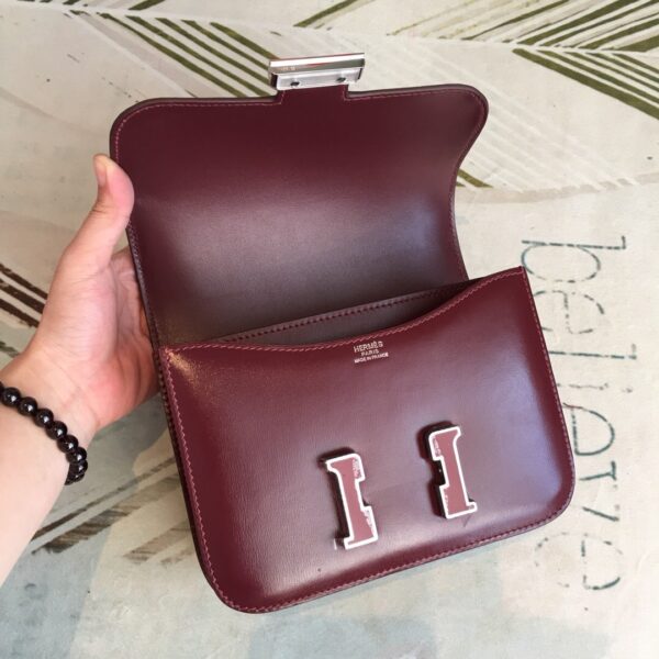 Hermes Constance Burgundy For Women Silver Toned Hardware 7.4in/19cm