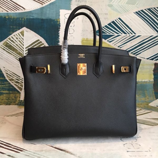 Hermes Birkin Black For Women Gold Toned Hardware 13.8in/35cm