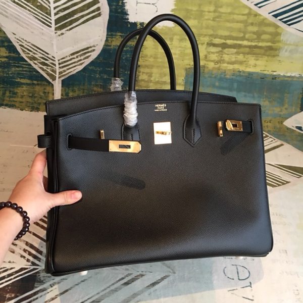 Hermes Birkin Black For Women Gold Toned Hardware 13.8in/35cm