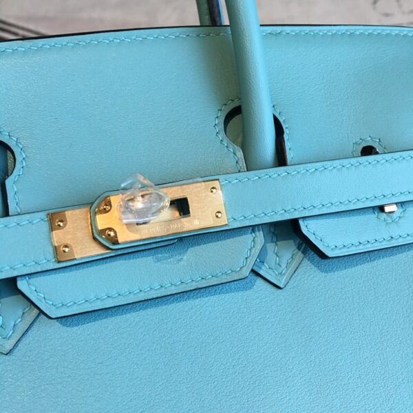 Hermes Birkin Light Blue For Women Gold Toned Hardware 9.8in/25cm