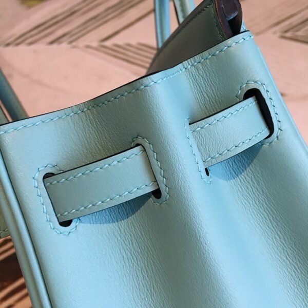 Hermes Birkin Light Blue For Women Gold Toned Hardware 9.8in/25cm